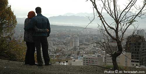 A peaceful moment looking over Tehran; outside the automobile Iranians are not violent.