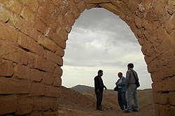 The view from inside the structure over  Cheshmeh Shafah, from 1000 BCE