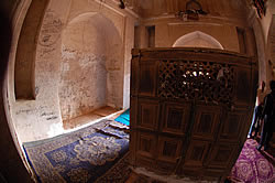 Inside the 18th-century mausoleum of Sufi Baba Langer