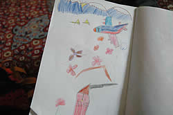 Mehdi Shariati's drawing of the day Imam Khomeini came to Iran.