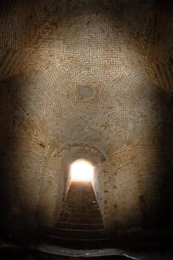The roof at the 600-year-old paw-yaab, built to access the qanat in the village of Bashteem